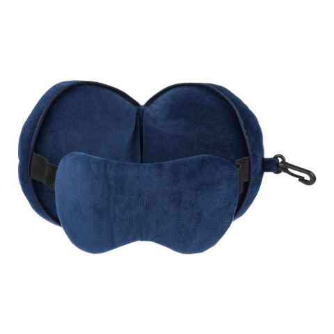 Almohada y antifaz de viaje, de poliéster Leontine azul