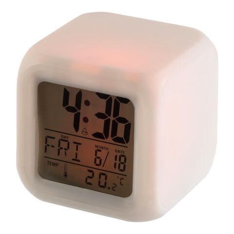 Reloj despertador con forma de dado. blanco | sin montaje de publicidad | no disponible | no disponible