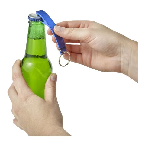 Llavero con abrebotellas de aluminio. verde | sin montaje de publicidad | no disponible | no disponible