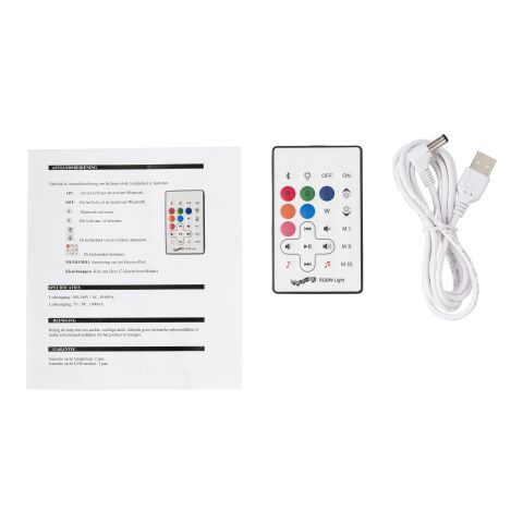 Altavoz inal. LED con asa blanco | sin montaje de publicidad | no disponible | no disponible