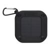 Altavoz solar Bluetooth IPX5 de 3W con mosquetón en plástico reciclado con certificación RCS "Solo" Estándar | Negro | sin montaje de publicidad | no disponible | no disponible