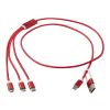 Cable de carga 5 en 1 de aluminio reciclado "Versatile" Estándar | Rojo | sin montaje de publicidad | no disponible | no disponible