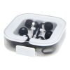 Auriculares tipo C con cable y caja de plástico reciclado "Baekdu" Estándar | Negro intenso | sin montaje de publicidad | no disponible | no disponible