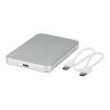 Batería externa magnética Avis de 5000 mAh fabricada con aluminio reciclado RCS Plata