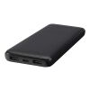 Batería externa de plástico reciclado de 10&nbsp;000&nbsp;mAh y 10&nbsp;W con 2 cables integrados "Adhil" Estándar | Negro intenso | sin montaje de publicidad | no disponible | no disponible