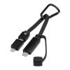 Cable de carga Algieba de 65 W, 3 en 1, de aluminio reciclado con mosquetón Negro