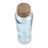 Botella de agua de vidrio reciclado InSideOut ReuuZ con tapón de madera 650 ml Transparente