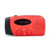 Radio de emergencia SafeSound Powerbank solar y de cuerda manual Rojo / Blanco