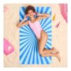 Toalla de playa de secado rápido R-PET 100 × 180 cm, sublimación Azul / Blanco | sin montaje de publicidad | no disponible | no disponible