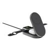 Cargador inalámbrico plegable Quantum ultrarrápido 3 en 1 gris-negro | sin montaje de publicidad | no disponible | no disponible