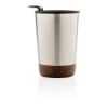 Taza de café de corcho y acero inoxidable GRS RPP plata | sin montaje de publicidad | no disponible | no disponible