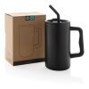 Taza Cube de acero reciclado RCS de 800ml. negro | sin montaje de publicidad | no disponible | no disponible