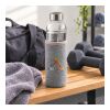 Botella de cristal (500 ml) con funda de neopreno gris
