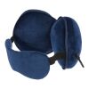Almohada y antifaz de viaje, de poliéster Leontine azul
