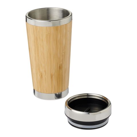 Vaso con aislamiento y exterior de bambú de 450 ml “Bambus” Estándar | Marrón | sin montaje de publicidad | no disponible | no disponible