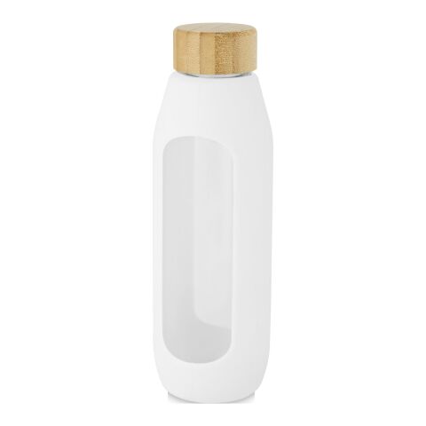 Botella de vidrio borosilicato de 600 ml con agarre de silicona &quot;Tidan&quot; Estándar | Blanco | sin montaje de publicidad | no disponible | no disponible