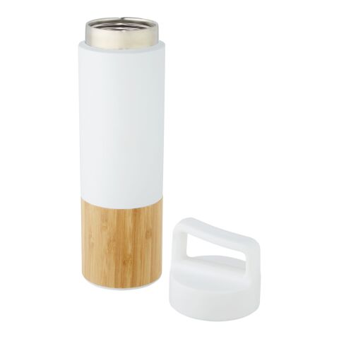 Botella de acero inoxidable con aislamiento al vacío de cobre de 540 ml con pared exterior de bambú &quot;Torne&quot; Estándar | blanco | sin montaje de publicidad | no disponible | no disponible