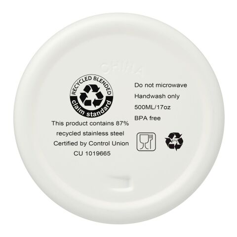 Bidón con aislamiento al vacío de 500 ml de cobre de acero inoxidable reciclado con certificación RCS &quot;Vasa&quot; Estándar | Blanco | sin montaje de publicidad | no disponible | no disponible