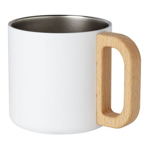 Taza de acero inoxidable reciclado con certificado RCS con aislamiento de cobre de 360 ml &quot;Bjorn&quot; Estándar | Blanco | sin montaje de publicidad | no disponible | no disponible