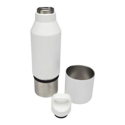 Botella isotérmica de acero inoxidable reciclado de 600 ml con certificado RCS y vaso de 300 ml &quot;Odessy&quot; Estándar | Transparente claro | sin montaje de publicidad | no disponible | no disponible