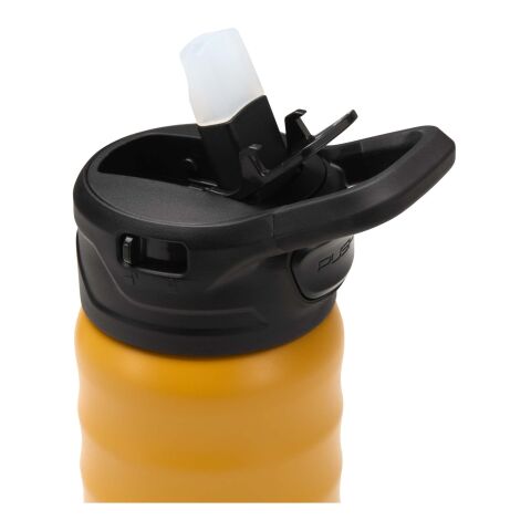 Botella deportiva Knox de 350 ml de acero inoxidable de doble pared reciclado RCS con pajita abatible Amarillo