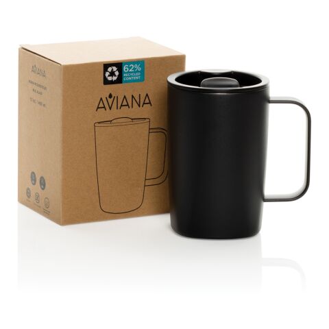 Taza reciclada RCS de Aviana™ Rowan de 450 ml negro | sin montaje de publicidad | no disponible | no disponible