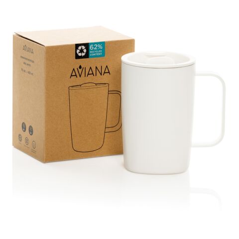 Taza reciclada RCS de Aviana™ Rowan de 450 ml blanco | sin montaje de publicidad | no disponible | no disponible