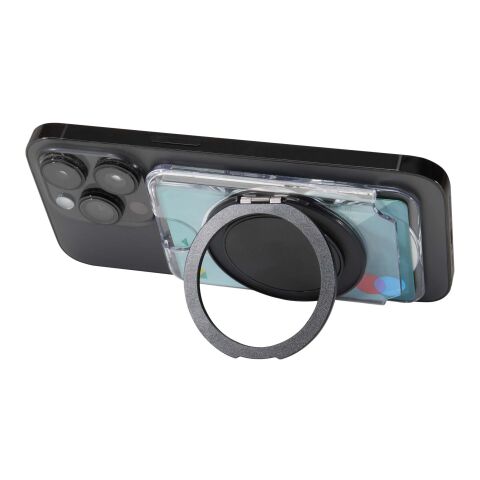 Set de regalo con libreta de tapa dura A6 y cartera "MagSafe" "Kern" Estándar | Gris | sin montaje de publicidad | no disponible | no disponible