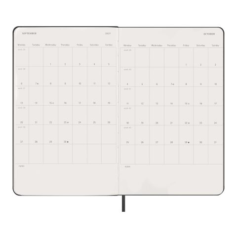 Agenda diaria de 12 meses con tapa dura "Moleskine" Estándar | Negro intenso | sin montaje de publicidad | no disponible | no disponible