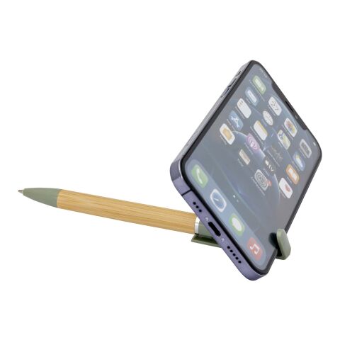 Bolígrafo con soporte para teléfono &quot;Delfina&quot; Estándar | Verde mezcla | sin montaje de publicidad | no disponible | no disponible