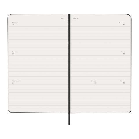 Agenda semanal de 12 meses L horizontal con tapa dura "Moleskine" Estándar | Negro intenso | sin montaje de publicidad | no disponible | no disponible