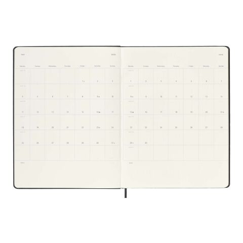 Agenda semanal XL de 12 meses con tapa dura &quot;Moleskine&quot; Estándar | negro | sin montaje de publicidad | no disponible | no disponible