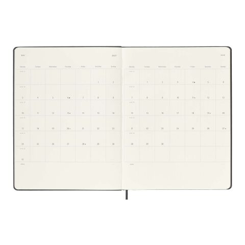 Agenda semanal XL de 12 meses con tapa dura "Moleskine" Estándar | Negro intenso | sin montaje de publicidad | no disponible | no disponible
