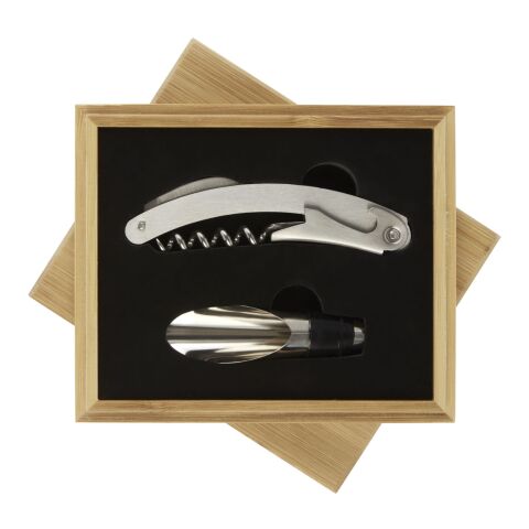 Juego de vino de dos piezas &quot;Merlou&quot; Estándar | Natural-Plateado | sin montaje de publicidad | no disponible | no disponible | no disponible