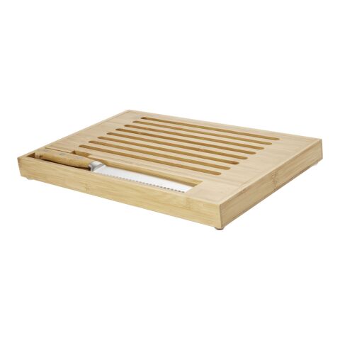 Tabla de cortar de bambú con cuchillo &quot;Pao&quot; Estándar | Natural-Plateado | sin montaje de publicidad | no disponible | no disponible