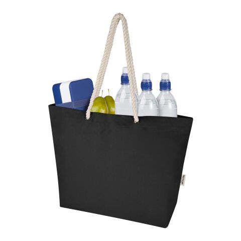 Bolsa Tote de playa de material reciclado GRS de 270 g/m² "Florida" Negro intenso-Negro intenso