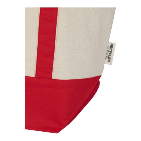 Bolsa Tote de algodón reciclado GRS de 320 g/m² &quot;Sam&quot; Estándar | Rojo-Natural | sin montaje de publicidad | no disponible | no disponible | no disponible