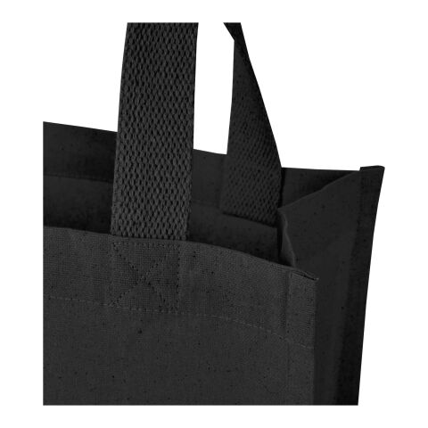Bolsa Tote con fuelle mini de algodón reciclado GRS de 220&nbsp;g/m² de 9&nbsp;l "Odessa" Estándar | Negro intenso | sin montaje de publicidad | no disponible | no disponible | no disponible