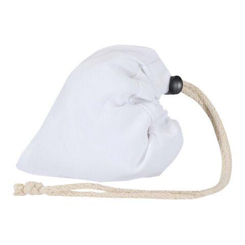 Bolsa de tela de algodón reciclada GRS «Madras Blend», 140 g/m², plegable, 7 l blanco