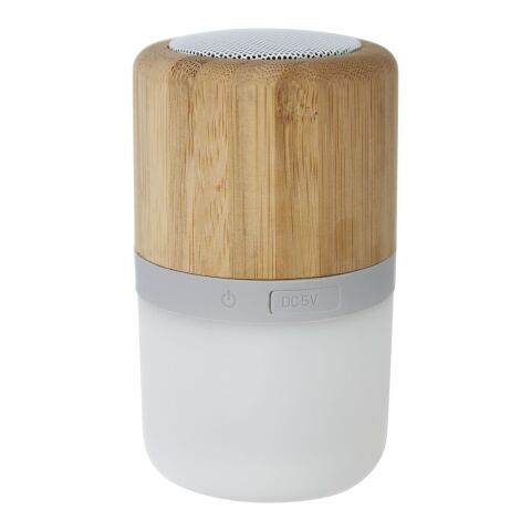 Altavoz de bambú con Bluetooth® y luz &quot;Aurea&quot; Estándar | Natural | sin montaje de publicidad | no disponible | no disponible
