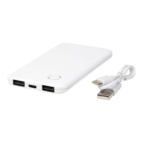 Batería externa dual fina de 4000 mAh &quot;Slender&quot; Estándar | Blanco | sin montaje de publicidad | no disponible | no disponible