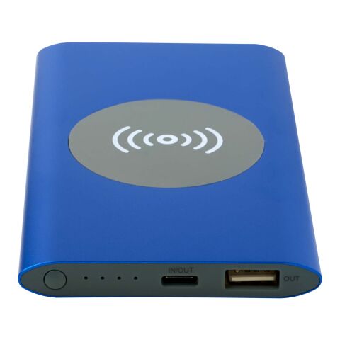 Batería externa inalámbrica tipo C de aluminio reciclado de 4000 mAh "Juice" Azul real