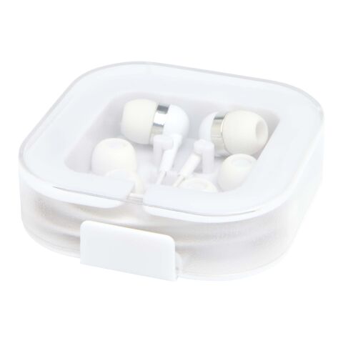 Auriculares tipo C con cable y caja de plástico reciclado &quot;Baekdu&quot; Estándar | blanco | sin montaje de publicidad | no disponible | no disponible