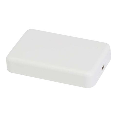 Batería externa inalámbrica magnética de 10 000 mAh y 15 W con PD de 20 W fabricada con plástico reciclado &quot;Acrab&quot; Estándar | Blanco | sin montaje de publicidad | no disponible | no disponible