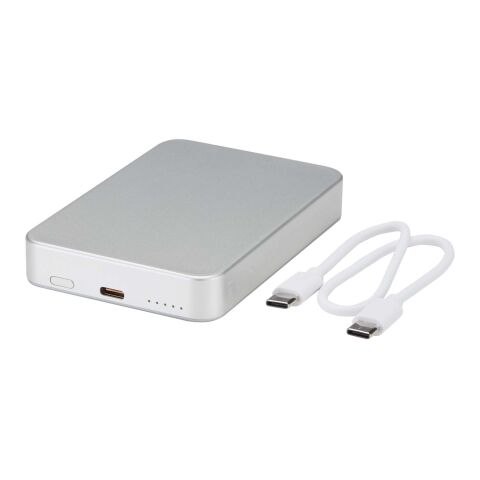 Batería externa magnética Avis de 10 000 mAh fabricada con aluminio reciclado RCS Plata