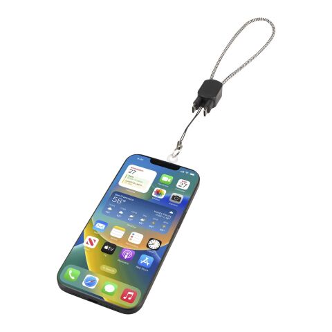 Lanyard de muñeca reciclado Arich RCS con cable de carga tipo C de 20 W integrado Negro