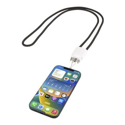 Cable de carga con cordón de plástico reciclado Ion 65 W 5 en 1 blanco