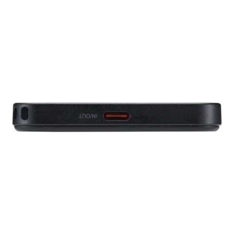Batería externa magnética SMART de 5000 mAh fabricada con plástico reciclado y con cordón Negro
