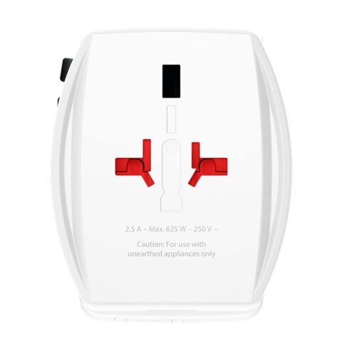 Adaptador universal SKROSS® MUV AC65PD con cable USB-C blanco