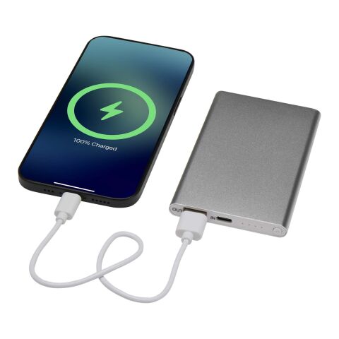 Batería externa de aluminio 4000&nbsp;mAh "Pep" Estándar | Plata | sin montaje de publicidad | no disponible | no disponible